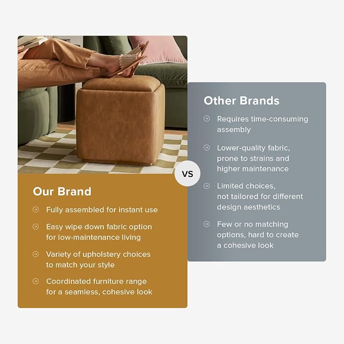 Brown Pu Leather, Cube