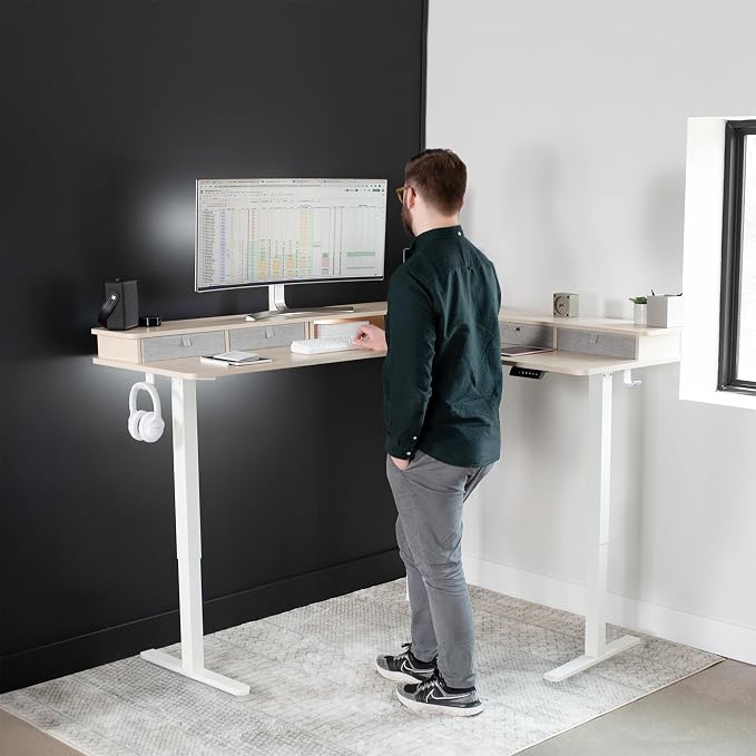 Light Wood Top / White Frame