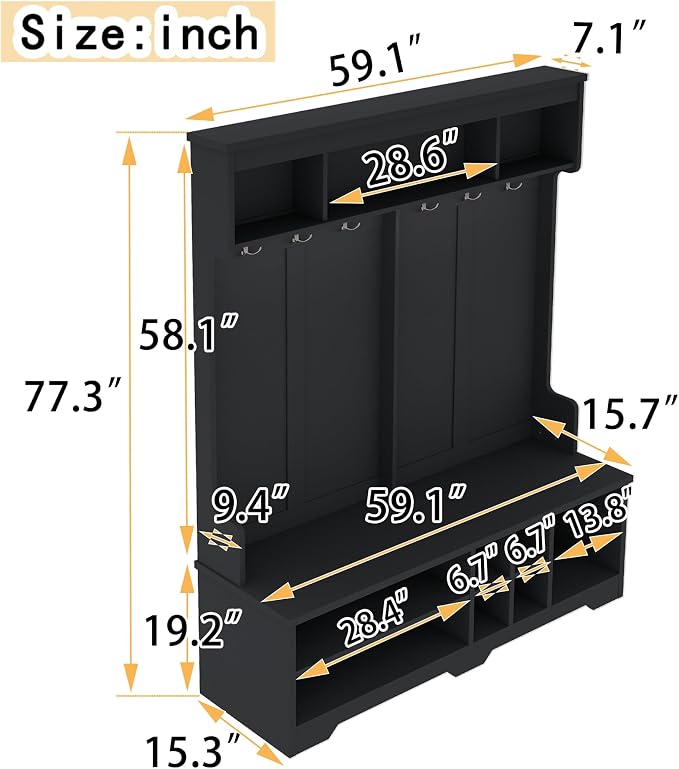 Black, Shoe Cubbies, 24