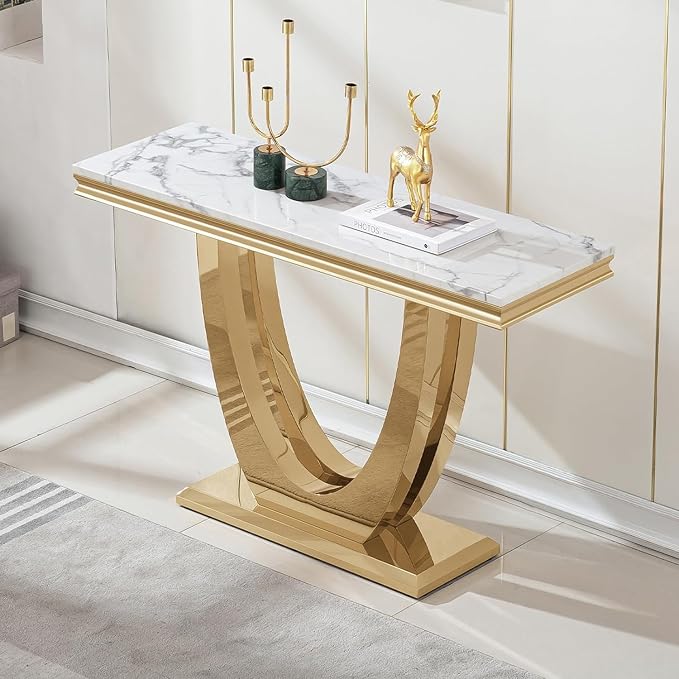 Console Table - White Gold Base