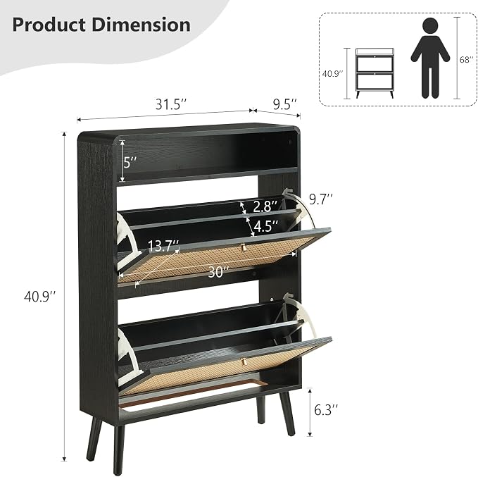 2 Flip Drawers-black