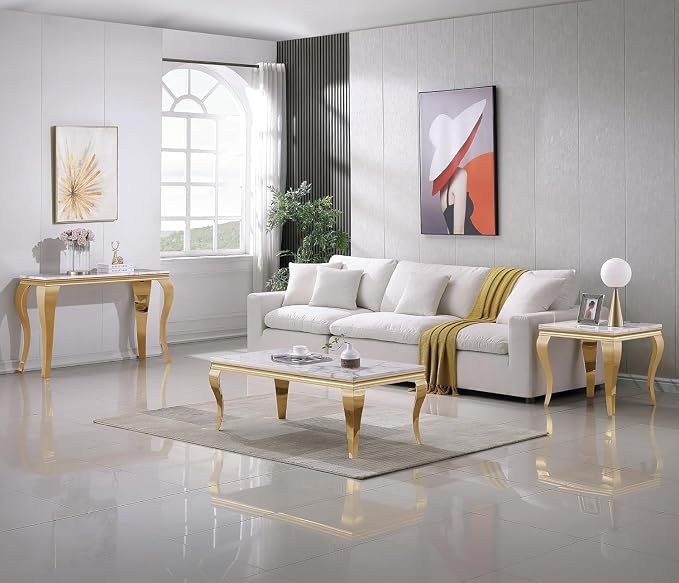 End Table - White Gold Base