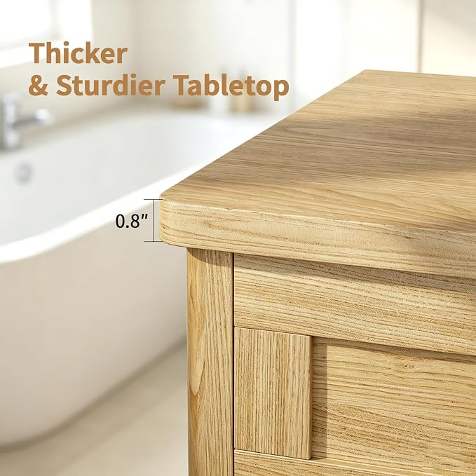 Laundry Hamper Cabinet-Oak