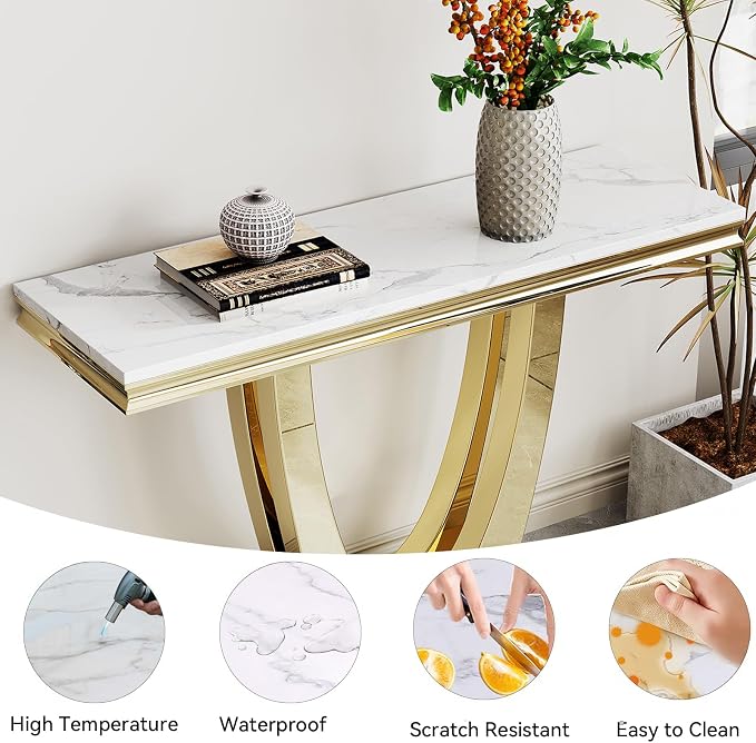 White Gold-console Table