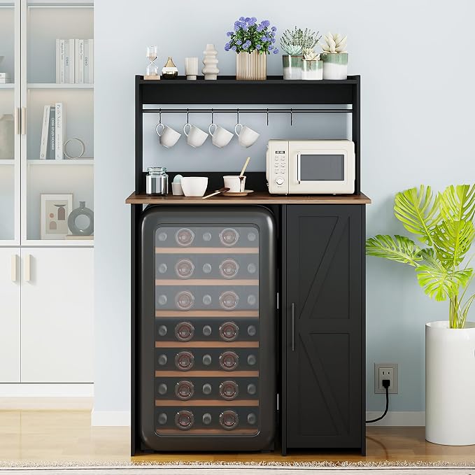 Mini Fridge Cabinet-black