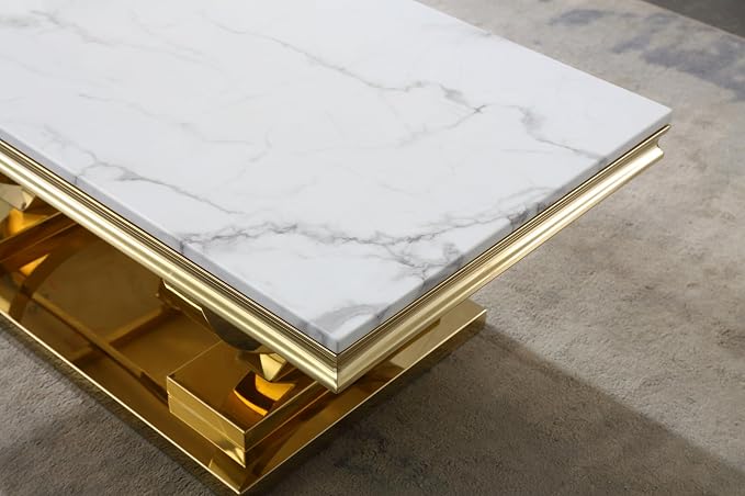 Coffee Table - White Gold Base