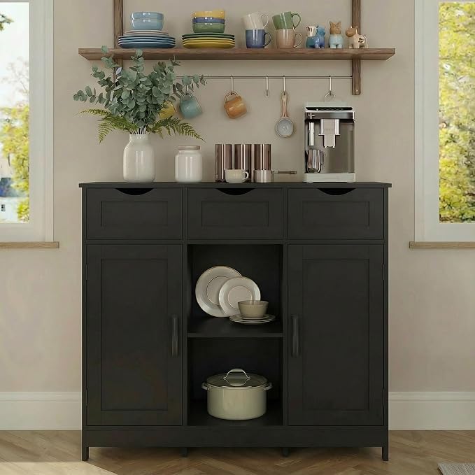 Black-3 Drawers+2 Doors