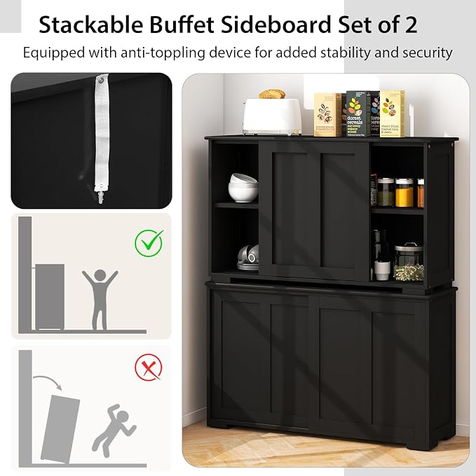 Black/Wooden Sliding Door