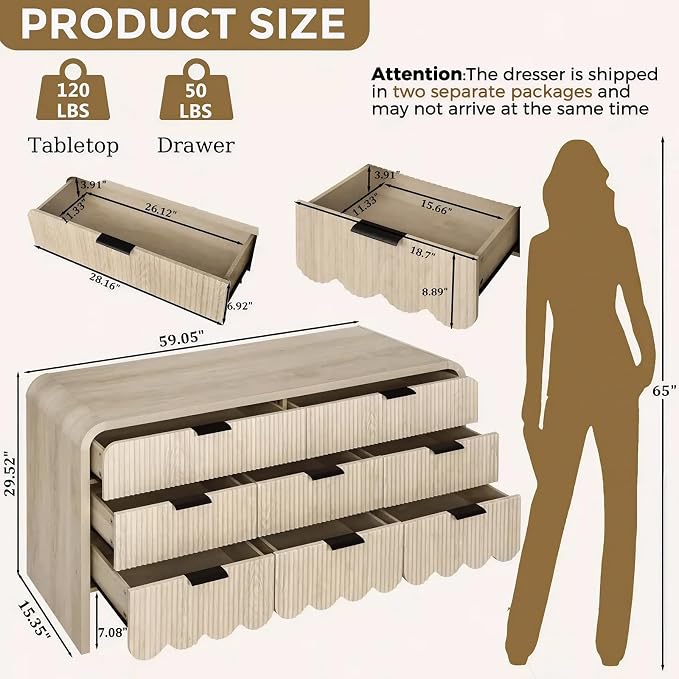 Beige-8 Drawer-dresser