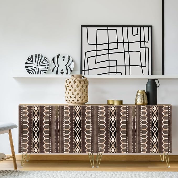 Tan Bohemian Polygon Pattern