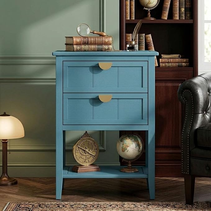 Blue 2 Drawer Set of 1