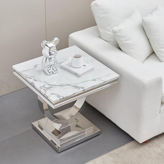 End Table - White Silver