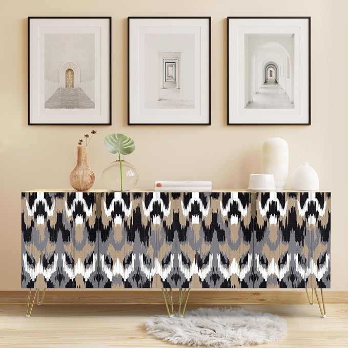 Mid-century Brown Black Polygon Landscape Patterns