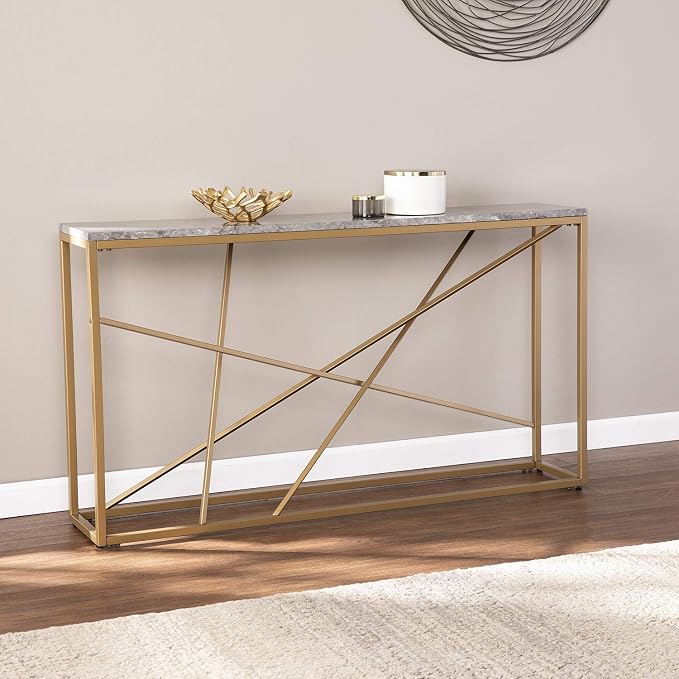 Gray Faux Marble, Gold