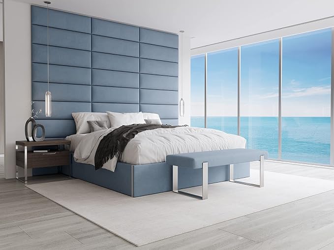 Micro Suede Ocean Blue - Brushed Nickel