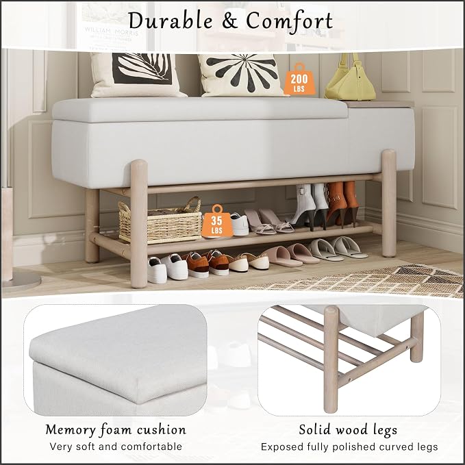 Flip-top Storage: Natural Oak