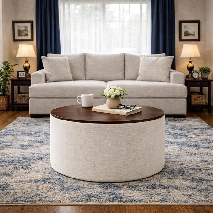 Stain-resistant Cream Woven