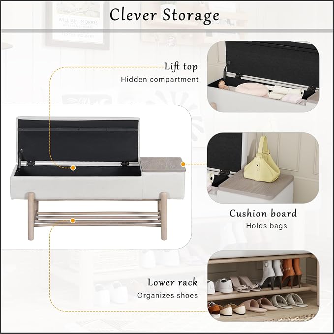 Flip-top Storage: Natural Oak
