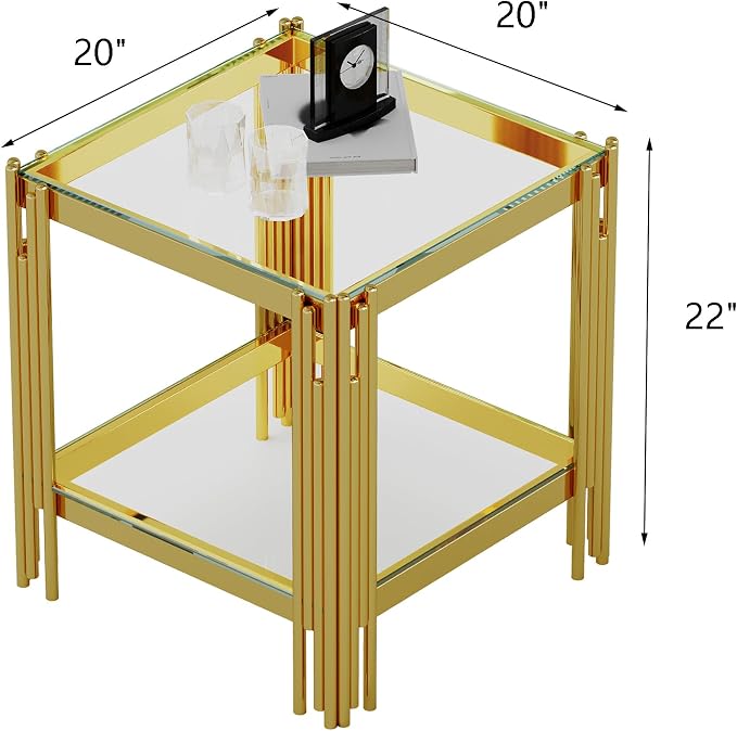 Clear Glass End Table