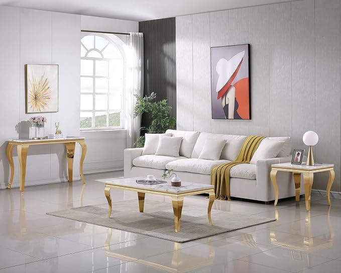 End Table - White Gold Base