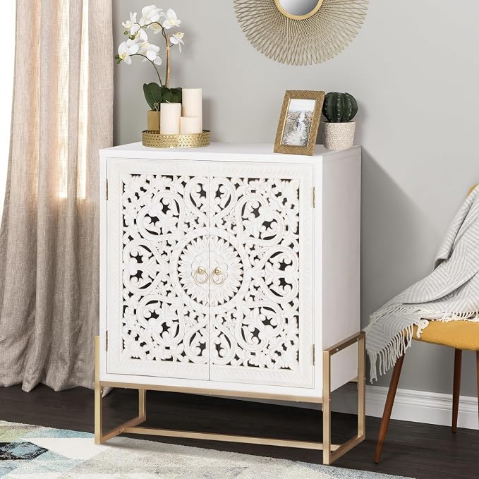 White With Metal Legs