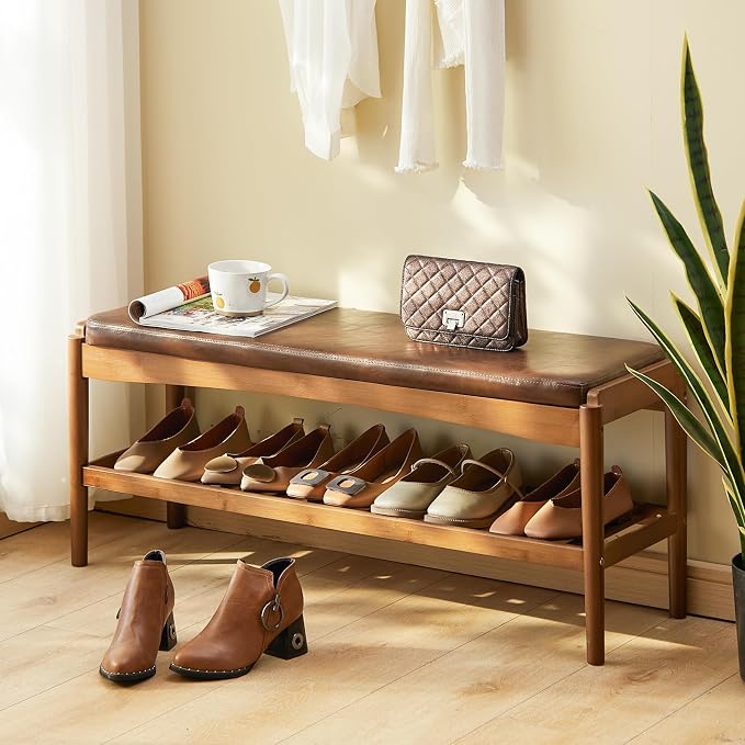 Walnut Bench Top+brown Frame