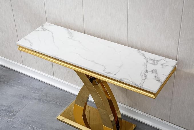 Console Table - White Gold Base