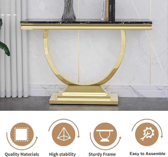 End Table,black&gold
