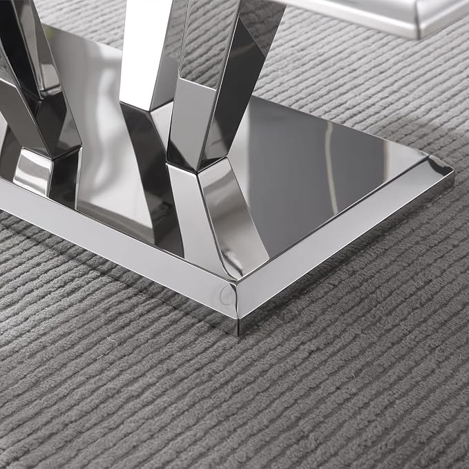 Coffee Table - White Silver Base