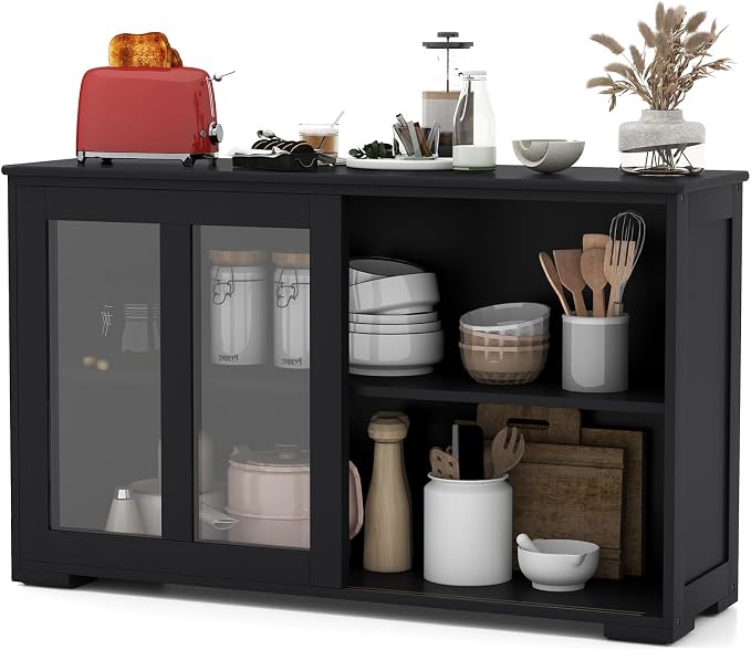 Black/Glass Sliding Door