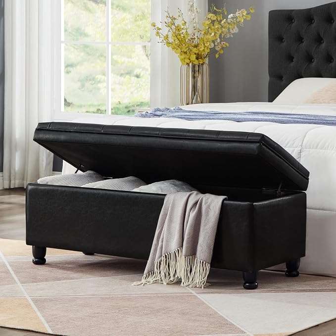 Black Faux Leather 44.5''