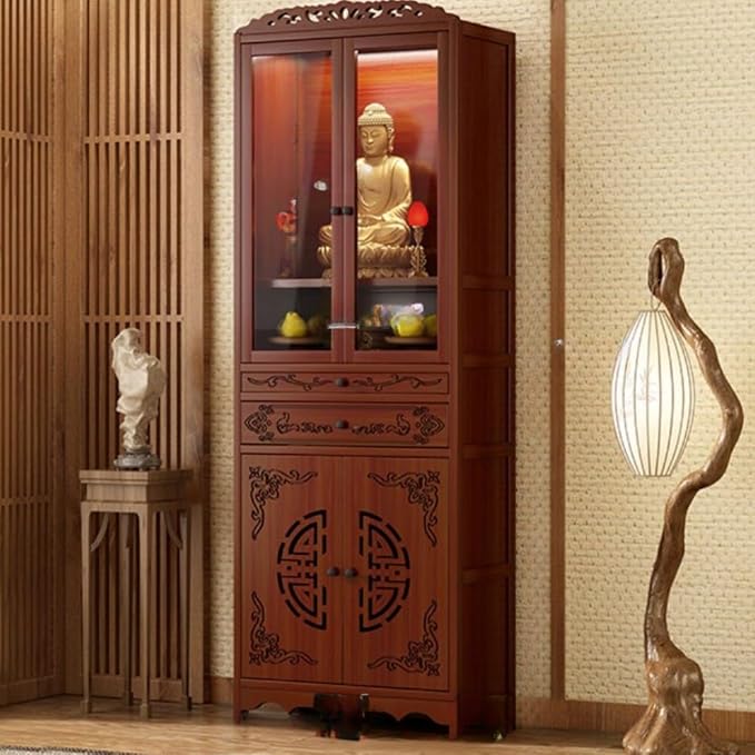 Wood Color, Double Drawer, Transparent Door