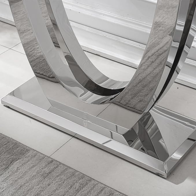 White & Silver Console Table
