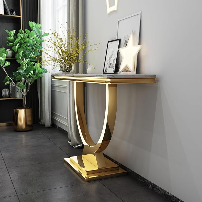 Console Table - White Gold