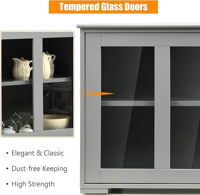 Grey/Glass Sliding Door