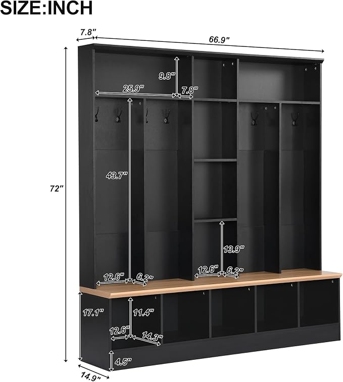 Black/Open Compartment