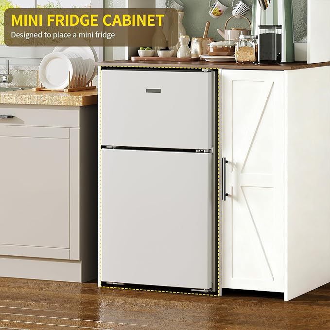 Mini Fridge Cabinet-white