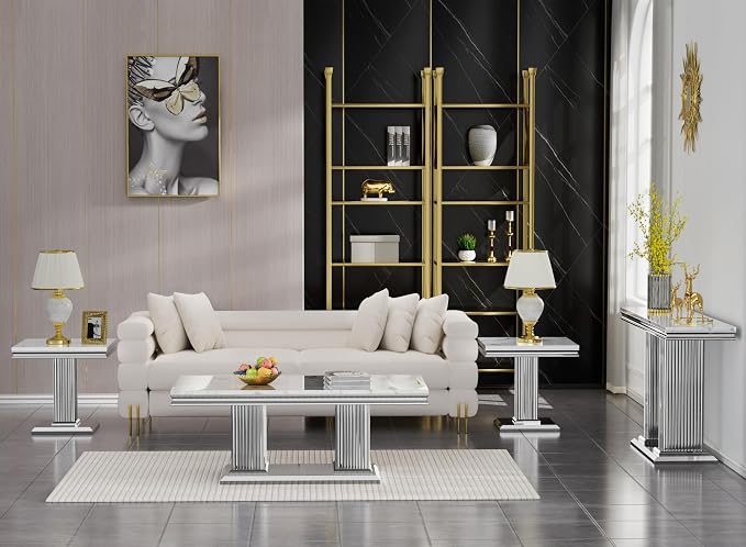 White Silver Coffee Table