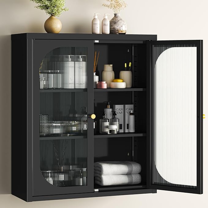 Black-fluted Glass Doors