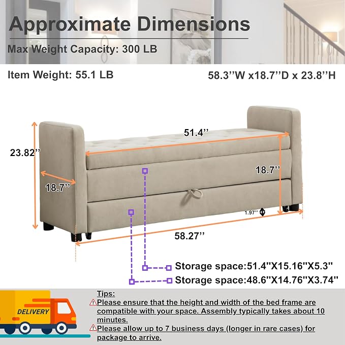 Double Storage-griege 58.3''