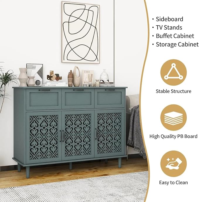 Green 3-door 3-drawer