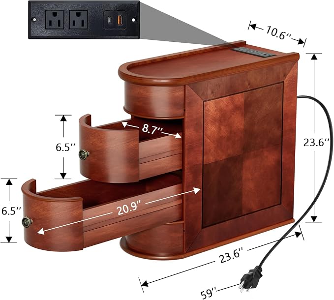 End Table With Charging Station