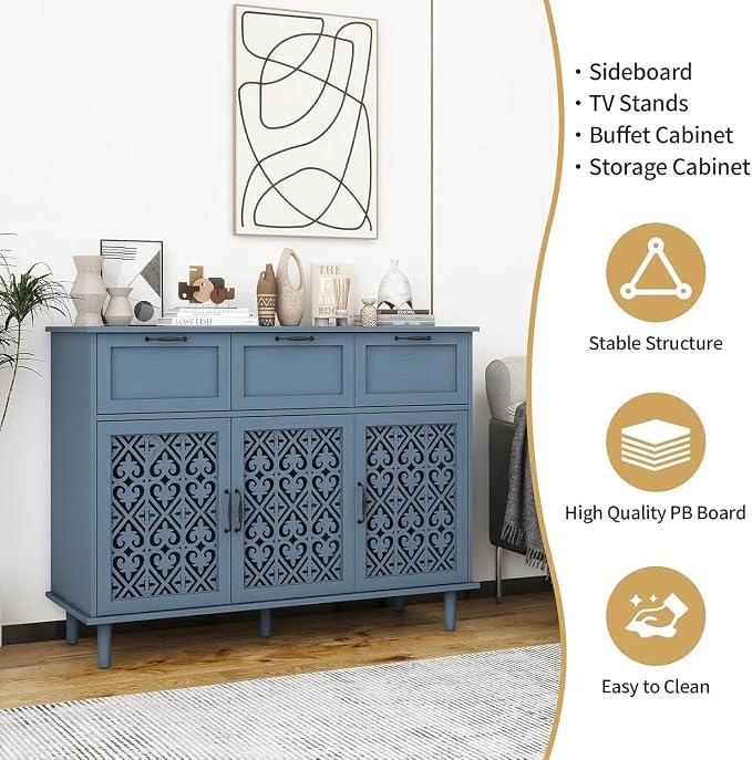 Blue 3-door 3-drawer