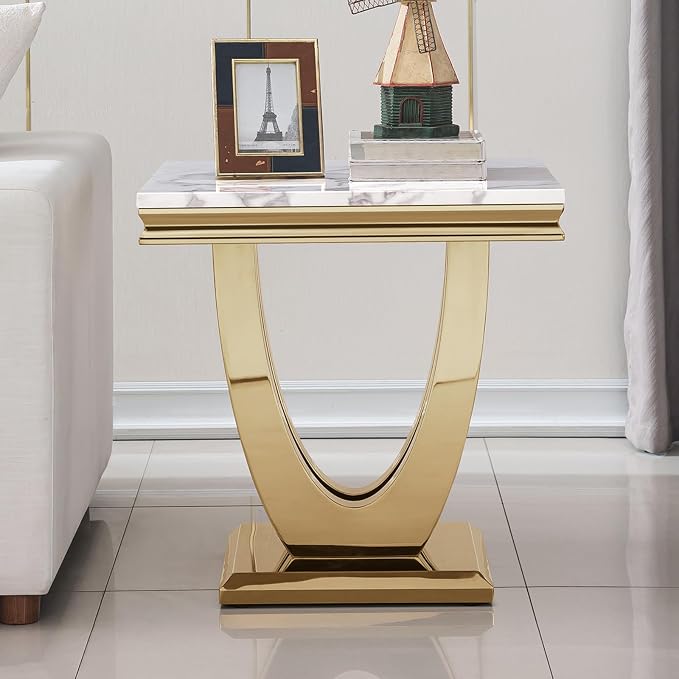 White & Gold - End Table