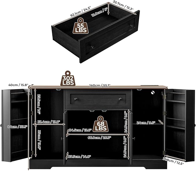Black/Wood