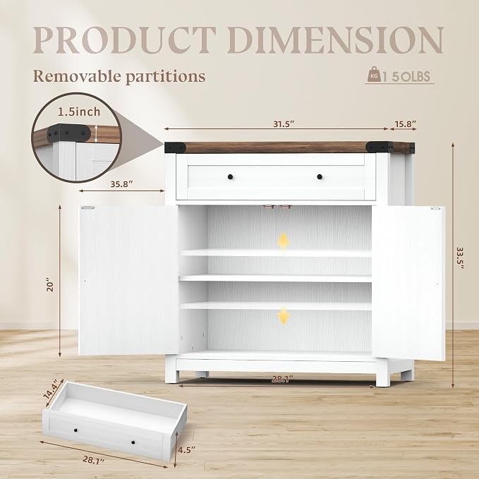 Brown & Rustic White