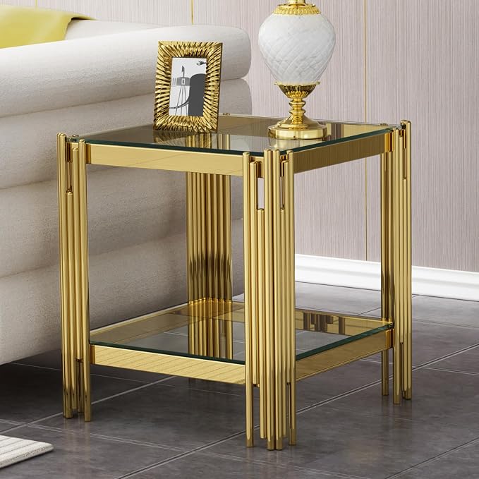 Clear Glass End Table