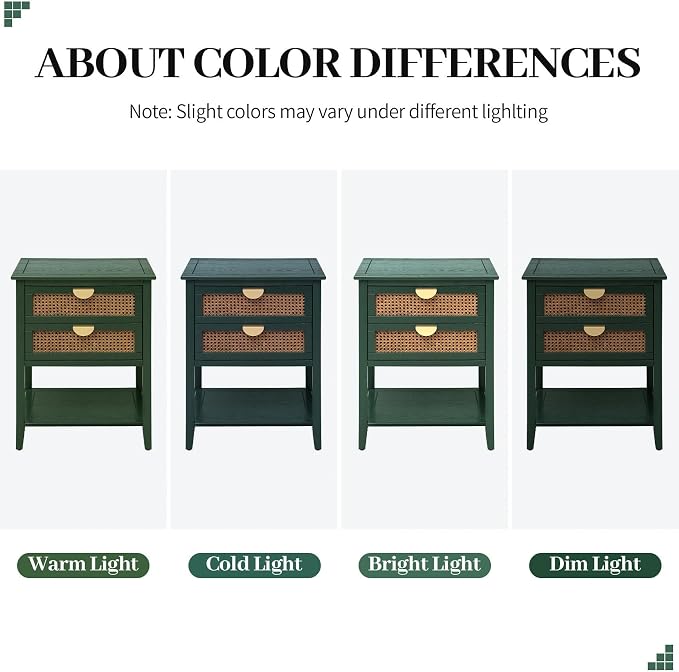 Green 2 Drawer Set of 1