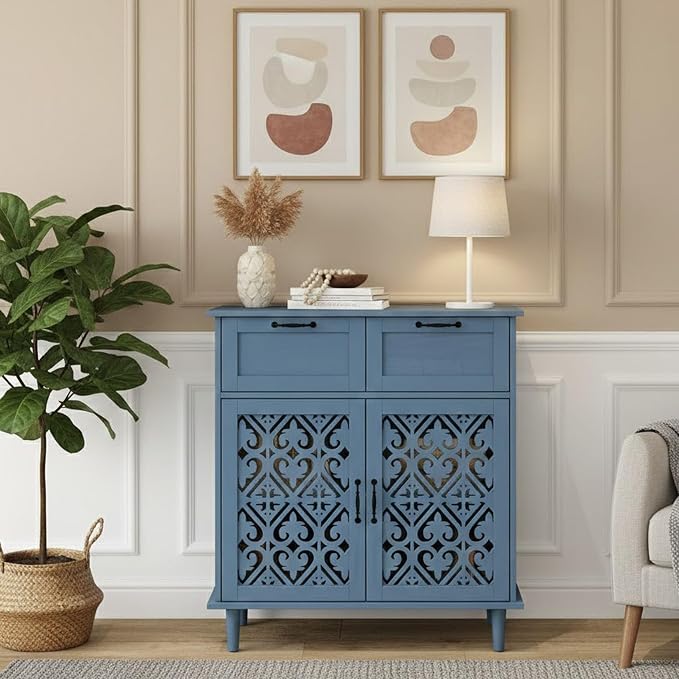 Blue 2-door 2-drawer