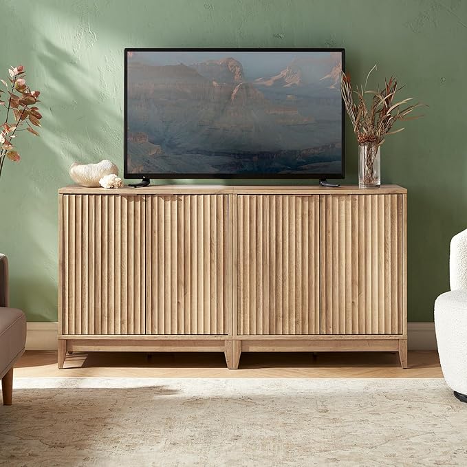 Oak Wave Fluted Cabinet